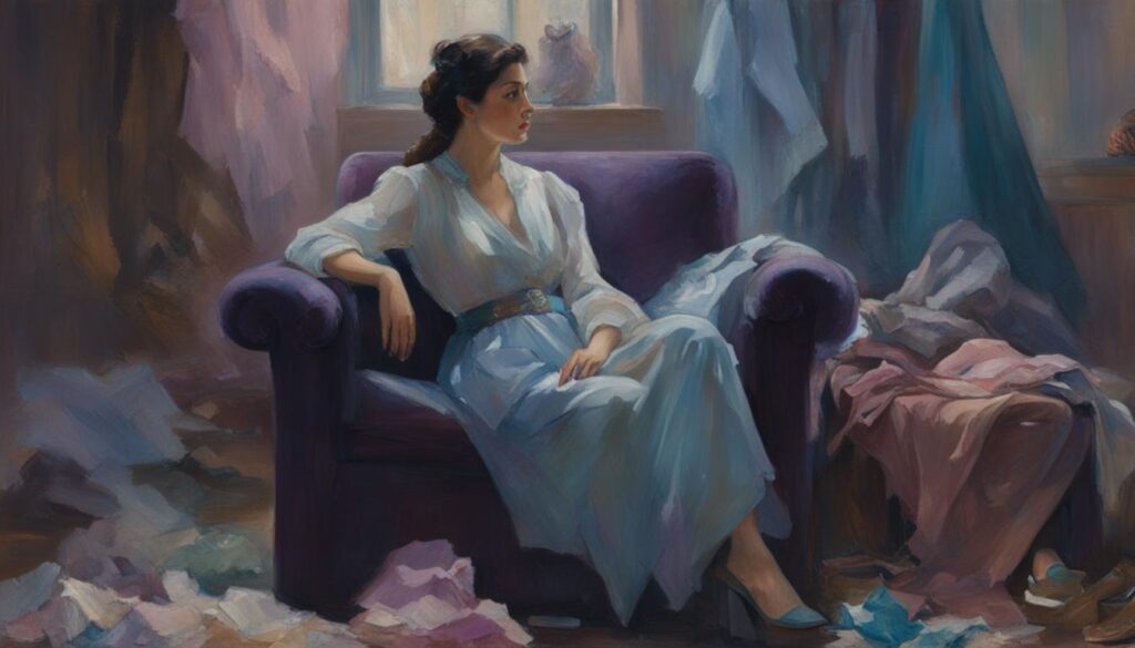 Dreamer pondering half dressed symbolism