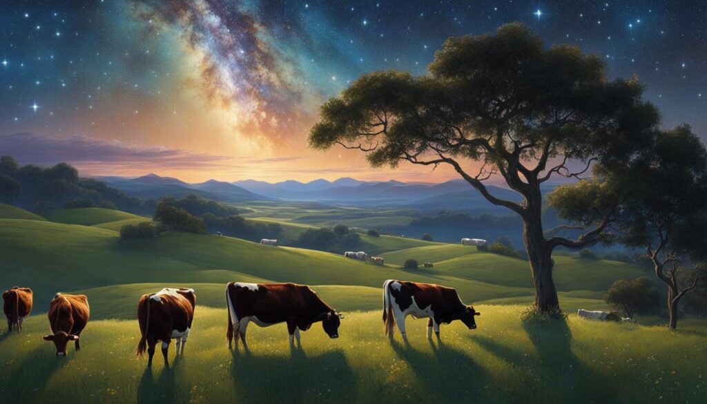 Seeing cows in a dream