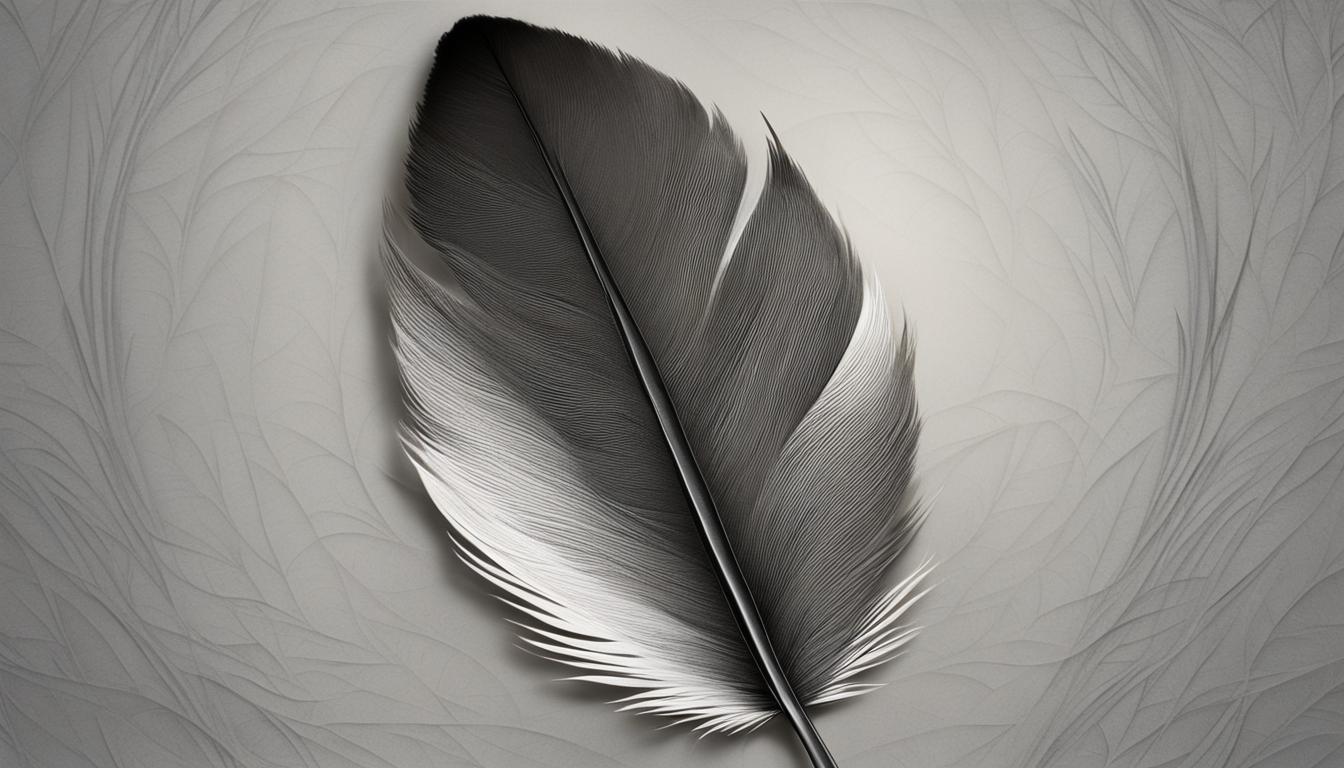 gray and white feather
